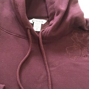 Athleta Maroon Hoodie with Floral Detail